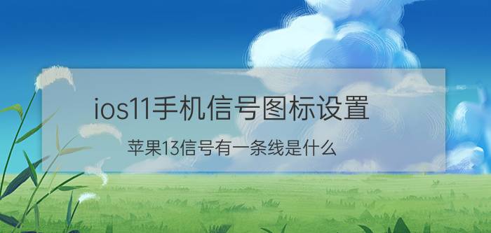 ios11手机信号图标设置 苹果13信号有一条线是什么？